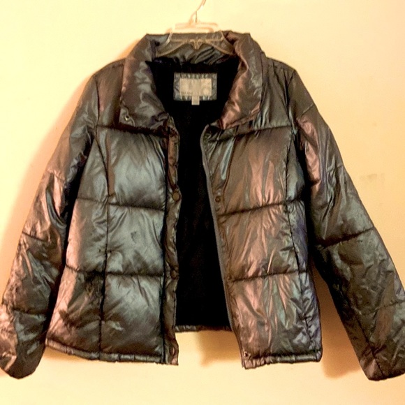 Vintage Shiny Metallic Puffy Coat ~Large~Old Navy - Picture 2 of 8